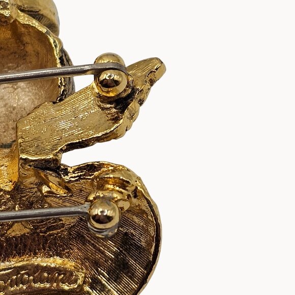 Vtg Brooch Signed Tortolani Guardian Angel Rhinestone Halo Blue Eye Pin Shoulder - Picture 10 of 15